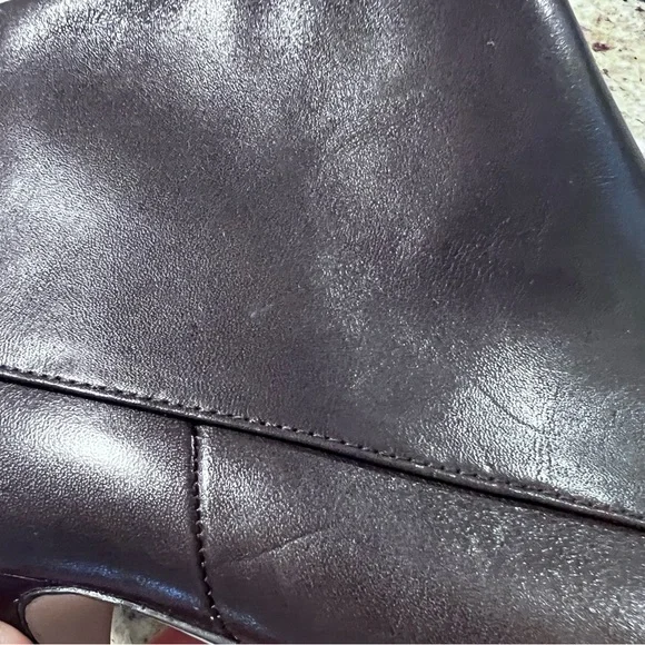 New MICHAEL Michael Kors Brown Leather Ankle Boot 8M Open Toe - Picture 10 of 14